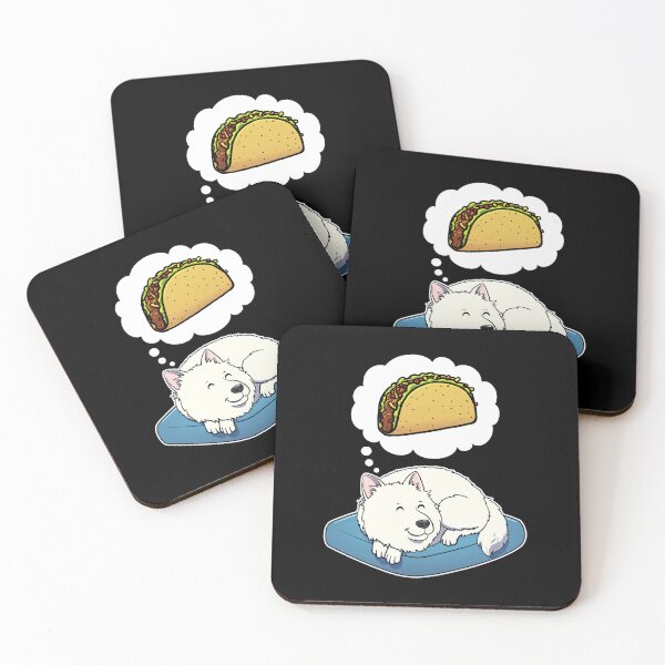 Item preview, Samoyed dreaming about Tacos designed and sold by DoggieDelights.
