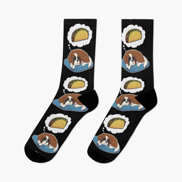 Item preview, St Bernard dreaming about Tacos designed and sold by DoggieDelights.