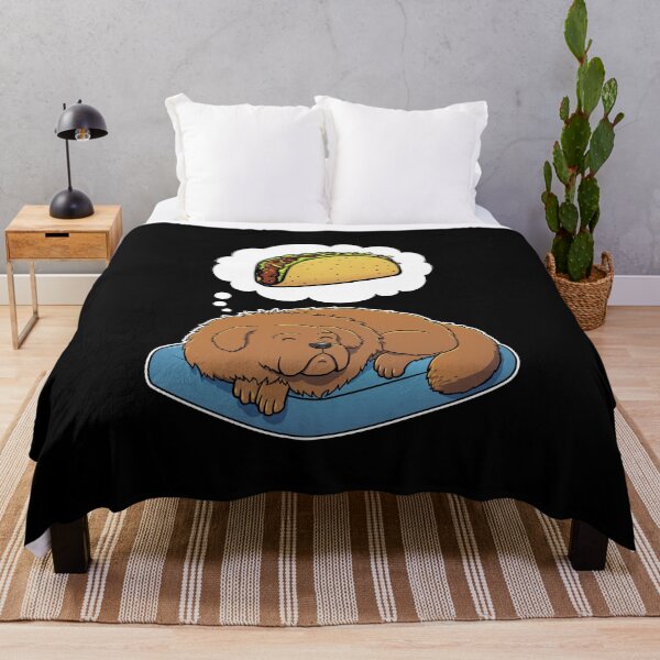 Item preview, Tibetan Mastiff dreaming about Tacos designed and sold by DoggieDelights.