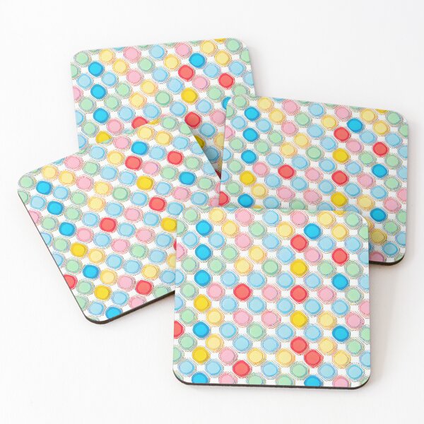 Item preview, White Colorful Square Anime California Chic Pattern Digital Painting designed and sold by CodeAndColors.