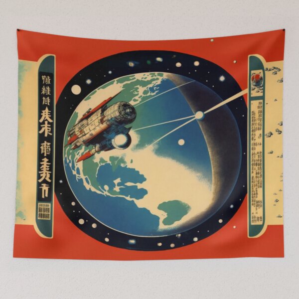 Item preview, Art Deco Japanese Space Station | Futuristic Space Station | Japanese Anime Futurism | Japanese Future Art | Japanese Steampunk | Space Travel Art | Satellite designed and sold by Synthetic-Intel.