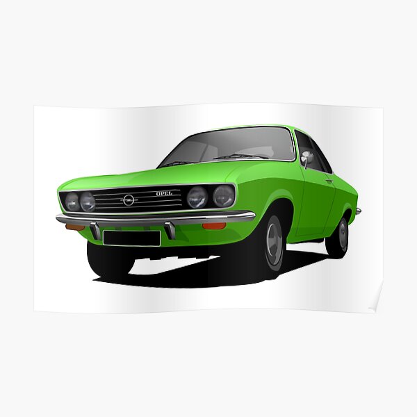 Green Opel Manta A - illustration Poster