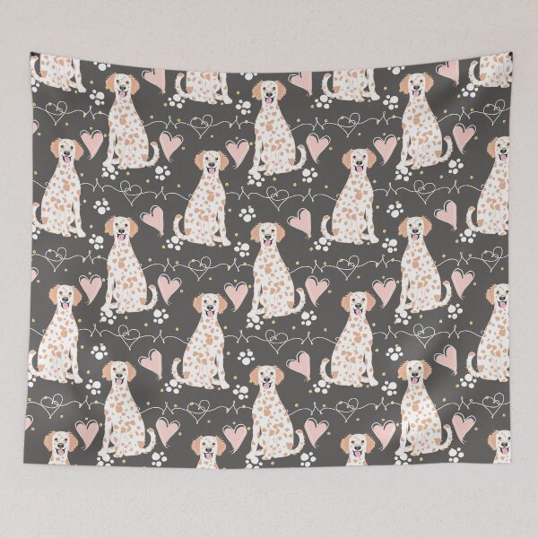 Item preview, LOVE Long Haired Dalmatian - Lemon and White 1 designed and sold by Lulupainting.