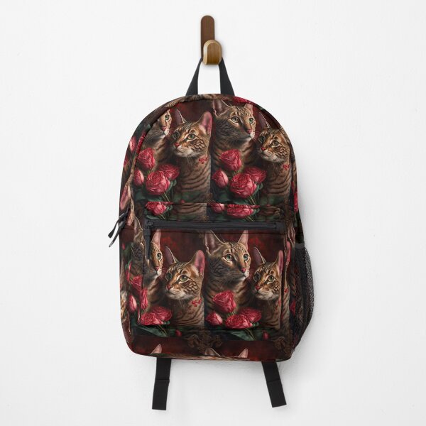Item preview, Valentines Bengal Cats with hearts and roses 4 designed and sold by idreamaboutcats.