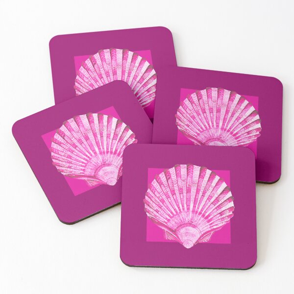Item preview, Scallop sea shell in magenta designed and sold by LisaLeQuelenec.