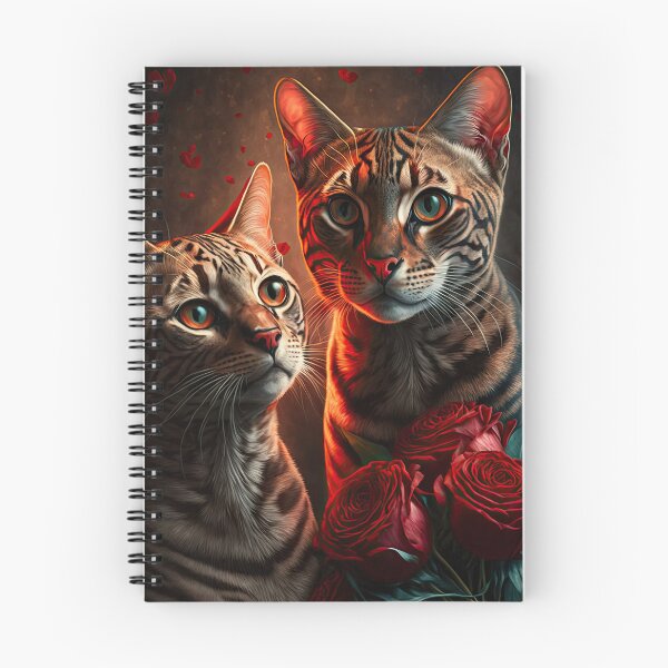 Item preview, Valentines Bengal Cats with hearts and roses 5 designed and sold by idreamaboutcats.