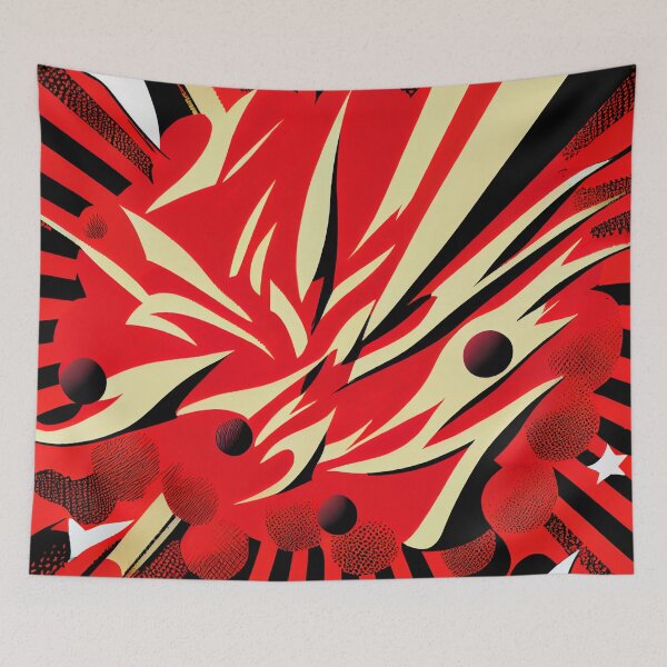 Item preview, Grand Explosive Cartoon Red Transitional Pattern Digital Painting designed and sold by CodeAndColors.