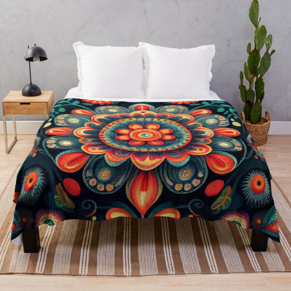 Item preview, Enchanted Vivid Scandinavian Pattern Digital Painting designed and sold by CodeAndColors.
