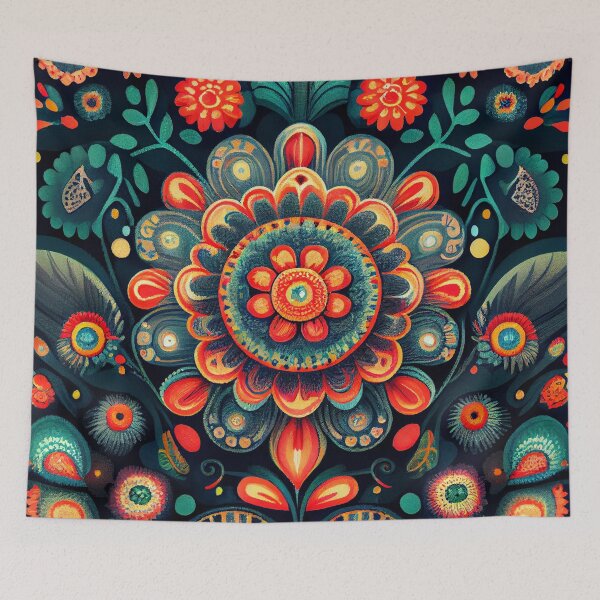 Artikelvorschau, Enchanted Vivid Scandinavian Pattern Digital Painting entworfen und verkauft von CodeAndColors.