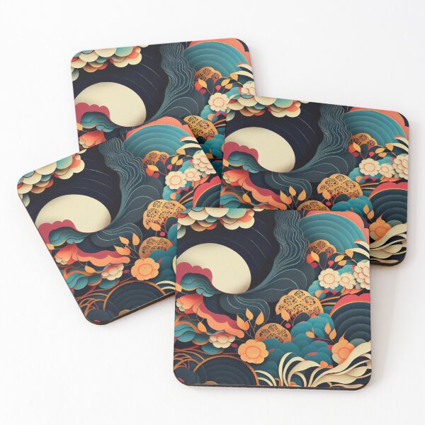 Item preview, Surreal Abstract Asian Pattern Digital Painting designed and sold by CodeAndColors.