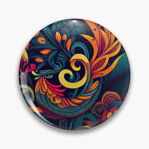 Artikelvorschau, Vibrant Drawn Rough Exotic Asian Pattern Digital Painting entworfen und verkauft von CodeAndColors.