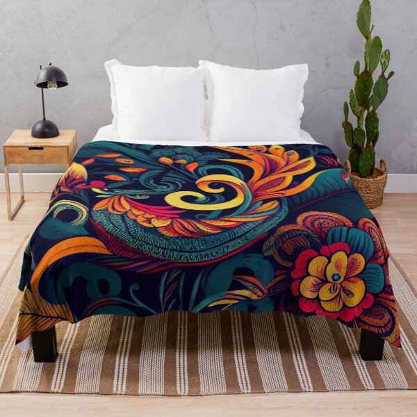 Item preview, Vibrant Drawn Rough Exotic Asian Pattern Digital Painting designed and sold by CodeAndColors.