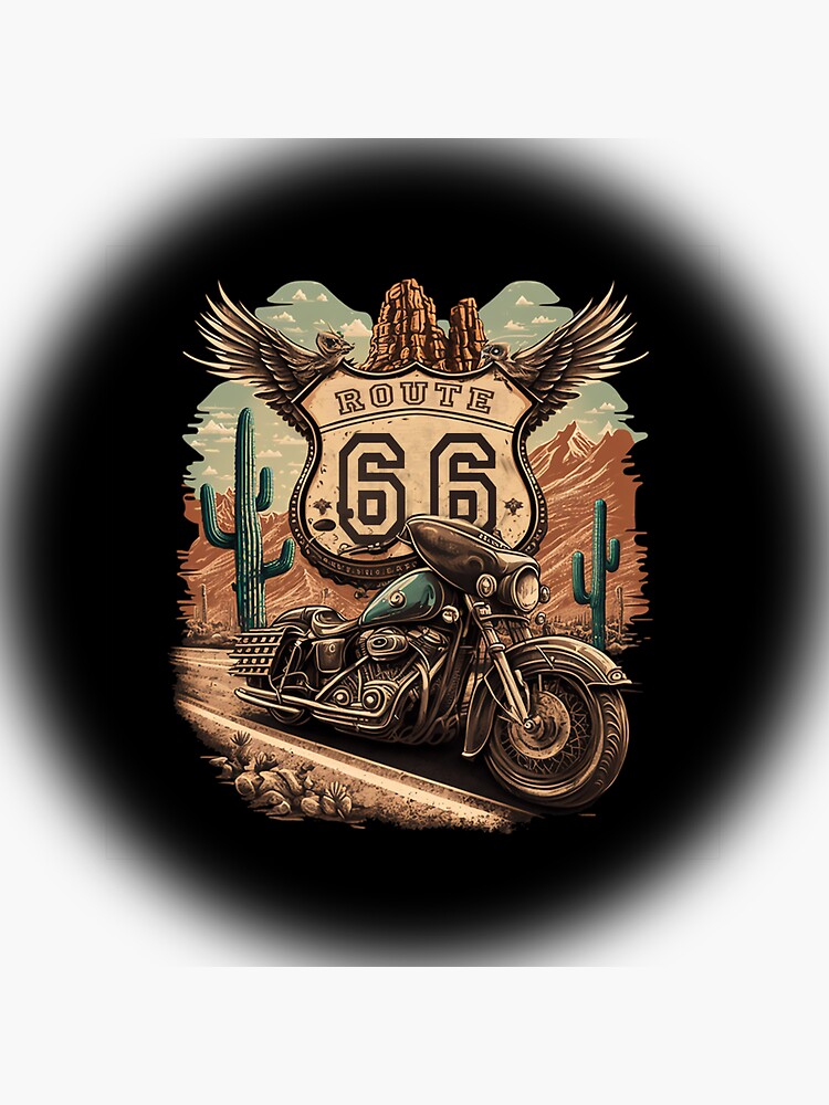 Motorcycle, route 66 Sticker for Sale by fezave