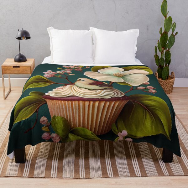 Aperçu de l'œuvre Cupcake and Dogwood Crest Digital Painting créée et vendue par CodeAndColors.