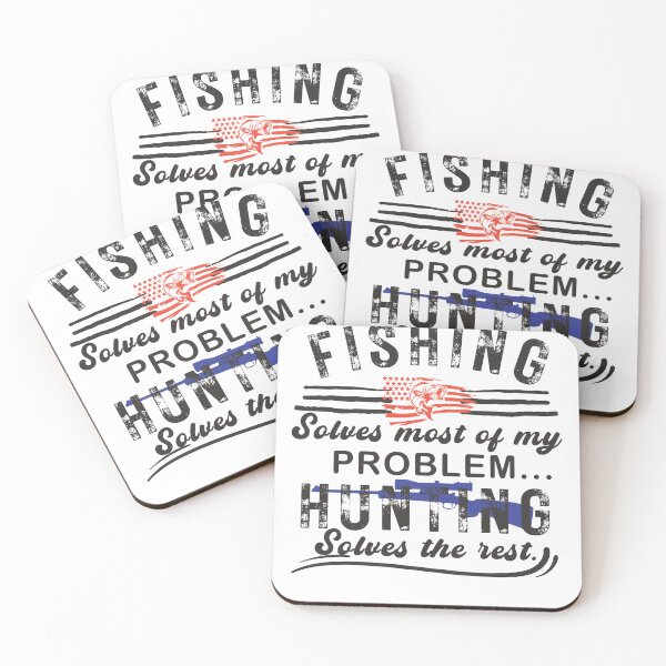 Item preview, Fishing solves most of my problem, hunting solves the rest is a funny design for passionate fisher and hunter. designed and sold by wildTrack---.
