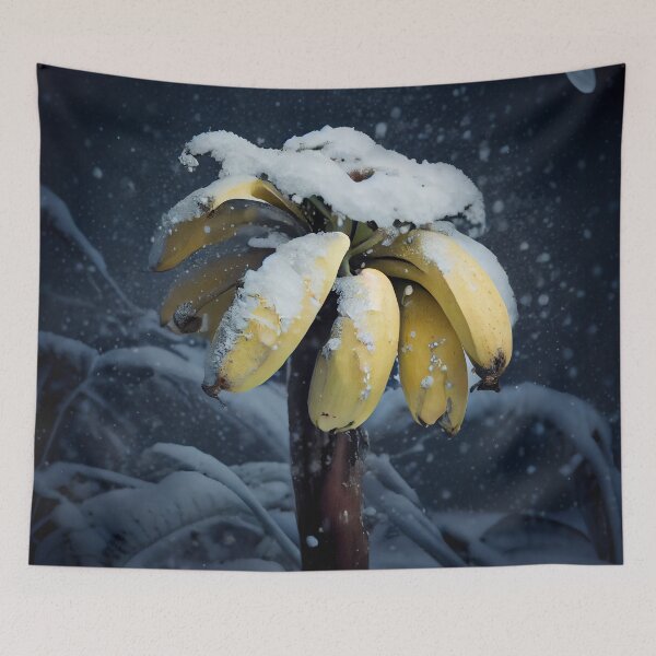 Item preview, Winter Poetry Snowy Bananas Digital Painting designed and sold by CodeAndColors.