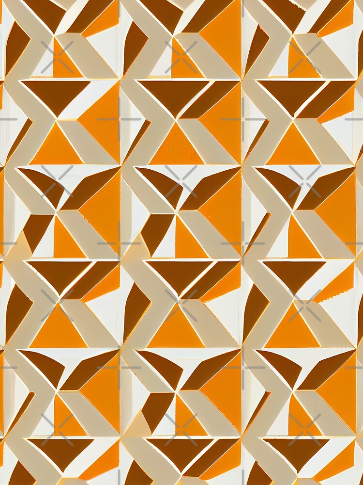 Thumbnail 3 von 3, Tuch, Angular Anime Orange Scandifornian Pattern Digital Painting designt und verkauft von CodeAndColors.