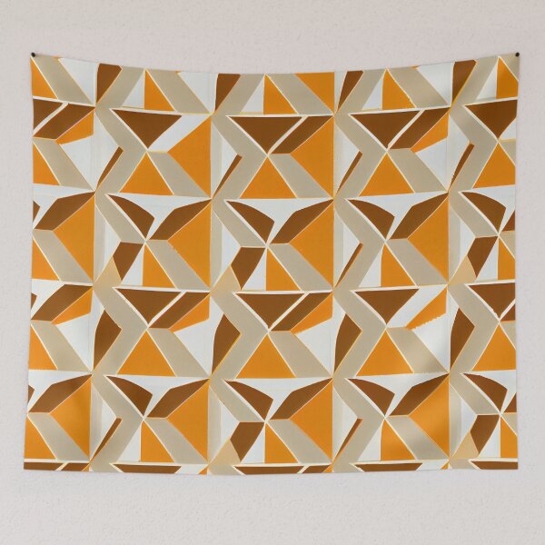 Item preview, Angular Anime Orange Scandifornian Pattern Digital Painting designed and sold by CodeAndColors.