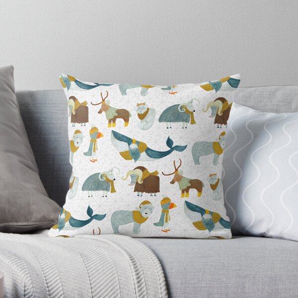 Pattern 72 - Arctic animals Throw Pillow