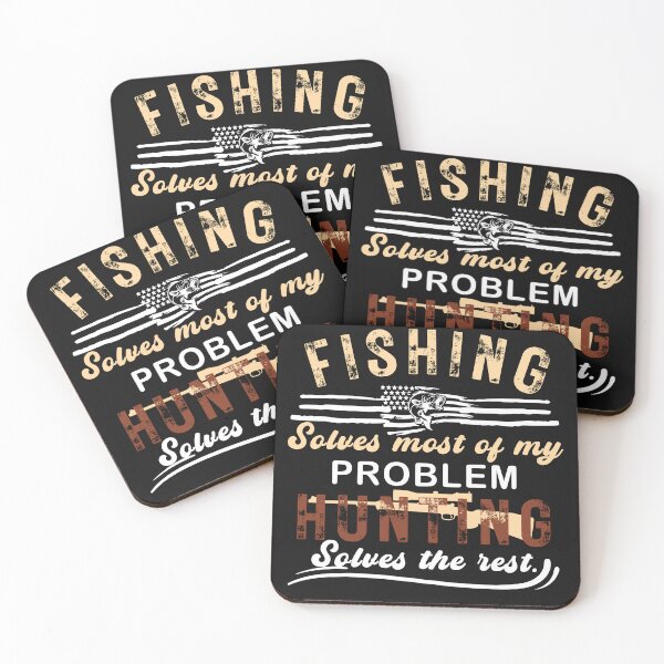 Item preview, Fishing solves most of my problem, hunting solves the rest is a funny design for passionate fisher and hunter. designed and sold by wildTrack---.