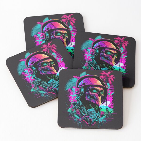 Item preview, The Solider skull colourful synthwave vector design aesthetic  designed and sold by Grado-kens.