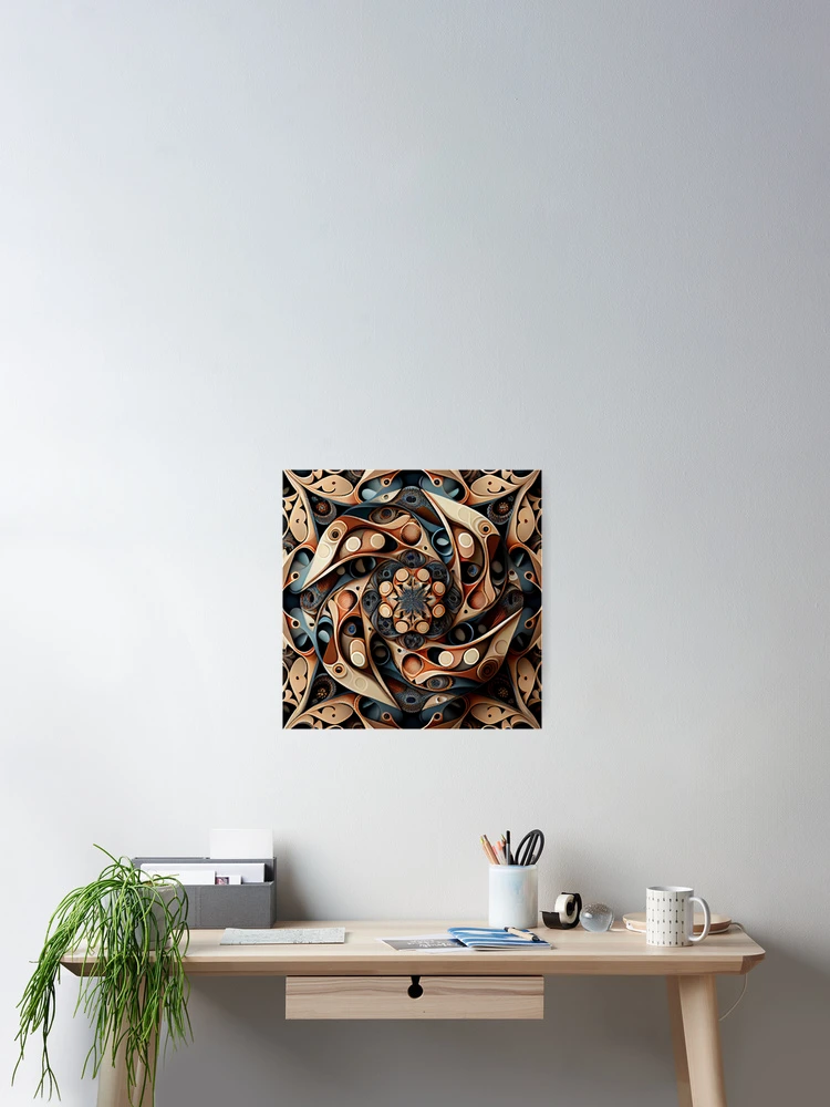 Thumbnail 2 of 3, Poster, Complex Pattern Digital Painting designed and sold by CodeAndColors.