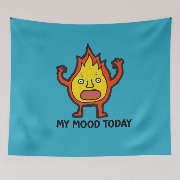 Item preview, My mood today funny fire illustration  designed and sold by Tanuja  Sharma.