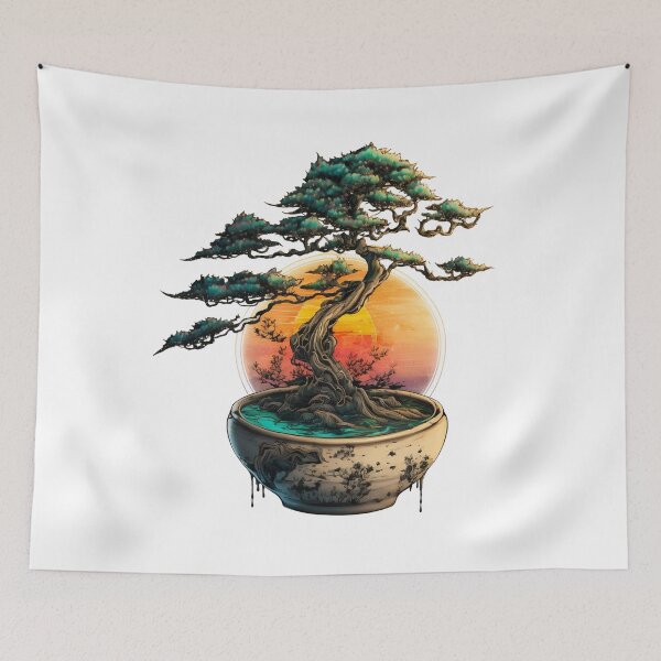 Item preview, Bonsai Tree Art-Sunset Bonsai Tree designed and sold by letsgetinspired.