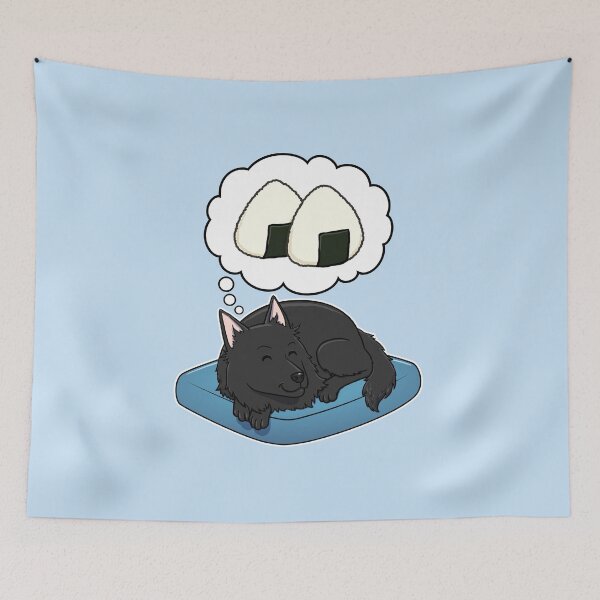 Item preview, Belgian Sheepdog dreaming about Rice Balls designed and sold by DoggieDelights.