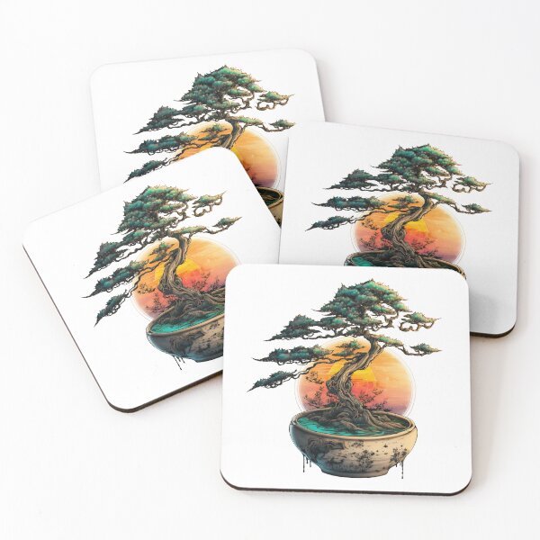 Item preview, Bonsai Tree Art-Sunset Bonsai Tree designed and sold by letsgetinspired.