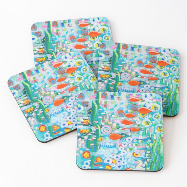 Item preview, Aqua - modern art abstract bright and colorful underwater world designed and sold by PatBlancheArt.