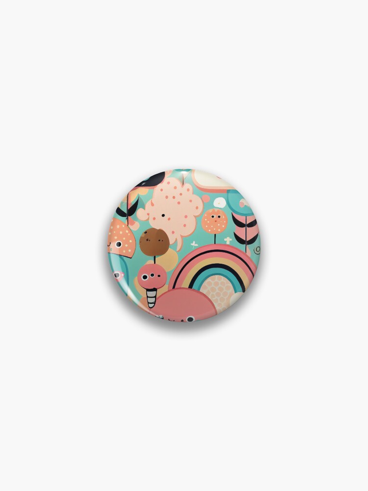 Thumbnail 1 von 3, Button, Surreal Kawaii Contemporary Natural Pattern Digital Painting designt und verkauft von CodeAndColors.
