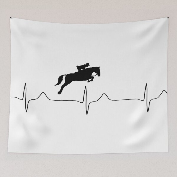 Item preview, My heart beats for show jumping (black for light background) designed and sold by Jeeb-Arts.