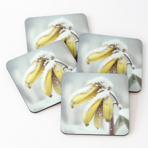 Item preview, Winter Poetry Snowy Bananas Digital Painting designed and sold by CodeAndColors.