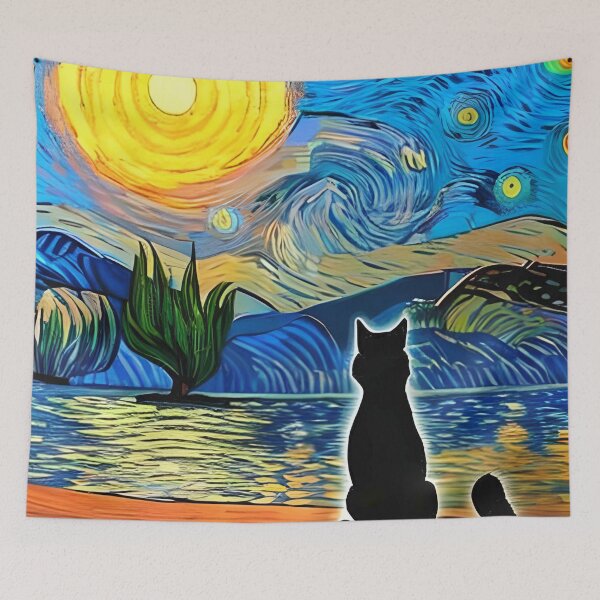 Item preview, Cat Watching Sunset Scene designed and sold by roleshop.