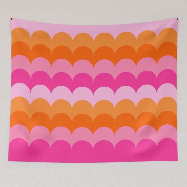 Item preview, Retro, Pink and Orange, Scallop, Curve Pattern designed and sold by OneThreeSix.