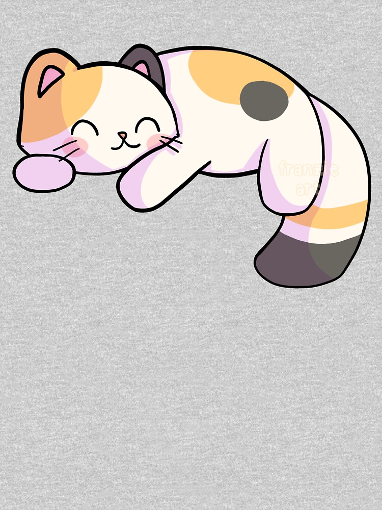 cute calico cat sleeping by franzieart