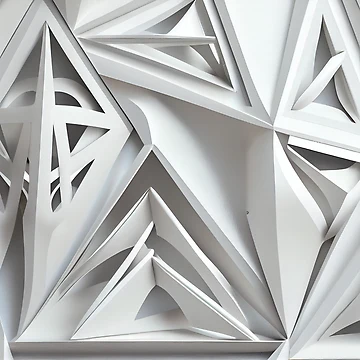 Vorschaubild zum Design White Futuristic Triangular Pale Industrial Pattern Digital Painting von CodeAndColors