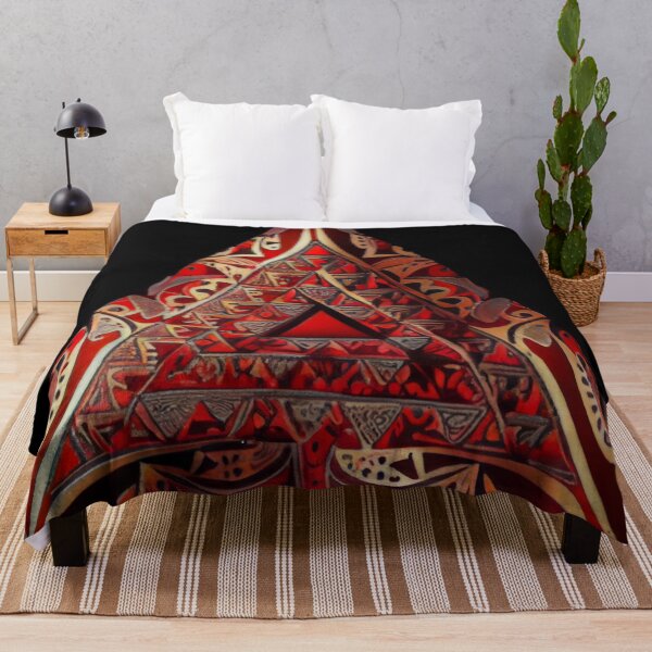 Artikelvorschau, Ceramic Baroque Triangular Red African Pattern Digital Painting entworfen und verkauft von CodeAndColors.