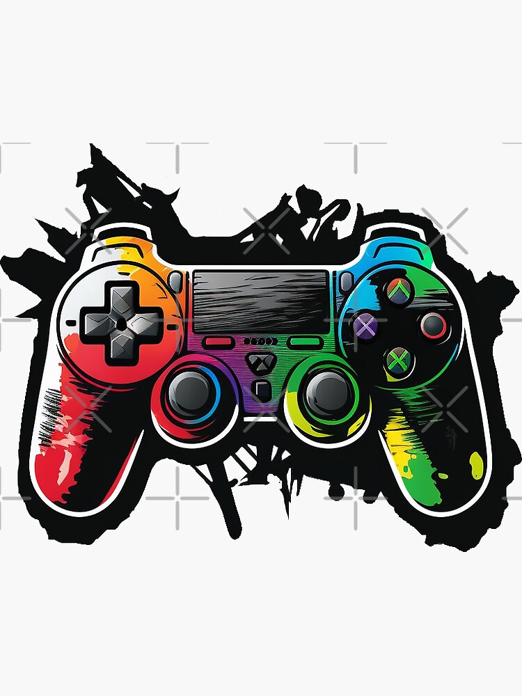 Stickers muraux gamer enfants ou adolescents d'une manette playstation 5