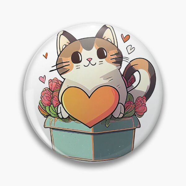 Item preview, A Cat in a Box with Heart and Flowers - Gift For Valentine's day designed and sold by Melcu.