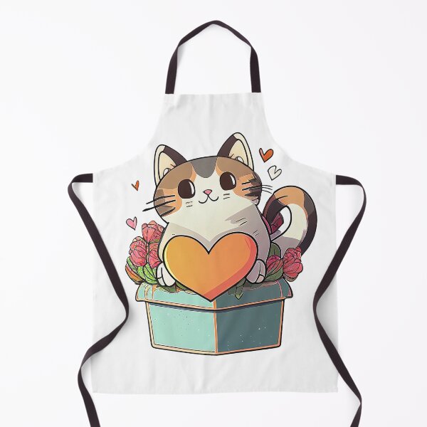 Item preview, A Cat in a Box with Heart and Flowers - Gift For Valentine's day designed and sold by Melcu.