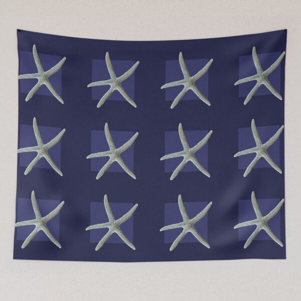 Item preview, Starfish in navy designed and sold by LisaLeQuelenec.