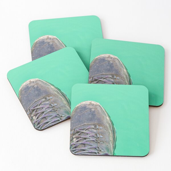 Item preview, Hiking boot hanging over turquoise water designed and sold by Photopat.