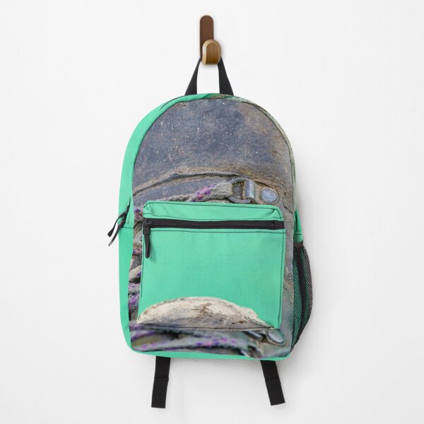 Item preview, Hiking boot hanging over turquoise water designed and sold by Photopat.