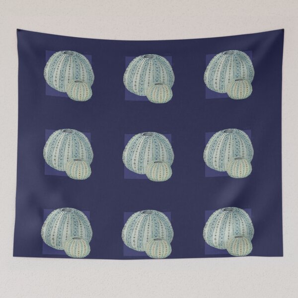 Item preview, Urchins in navy designed and sold by LisaLeQuelenec.
