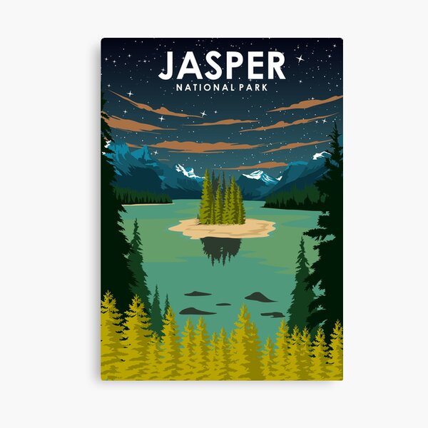 Item preview, Jasper National Park Vintage Minimal Retro Travel Poster designed and sold by Stadify.