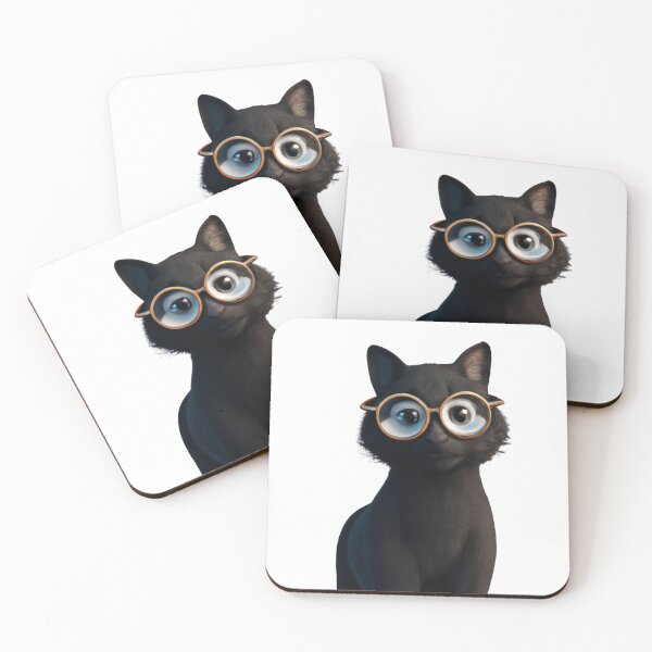 Item preview, Cute cat wearing glasses designed and sold by ByNiran.