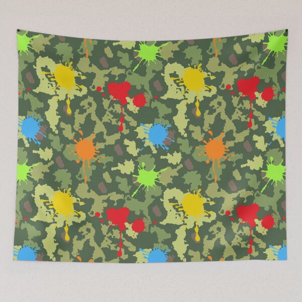 Item preview, Paintball Paint Splashes Camouflage Pattern designed and sold by HotHibiscus.