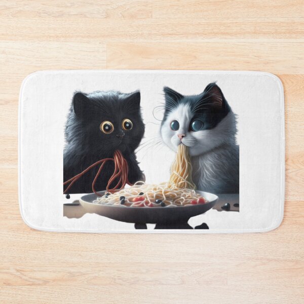 Item preview, Two Cute Cats Eating Spaghetty designed and sold by BISJOU.